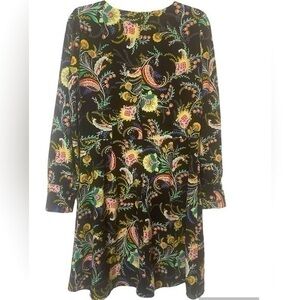 Ann Taylor LOFT Birds Of Paradise Paisley Floral Shift Dress Multicolor Size 10